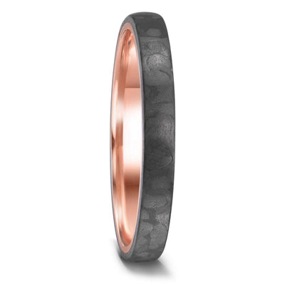 The Descendant - Forged Carbon Fibre & Rose Gold Wedding ring band