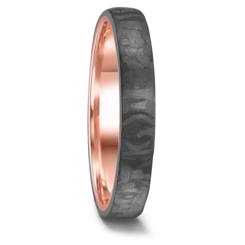 The Descendant - Forged Carbon Fibre & Rose Gold Wedding ring band