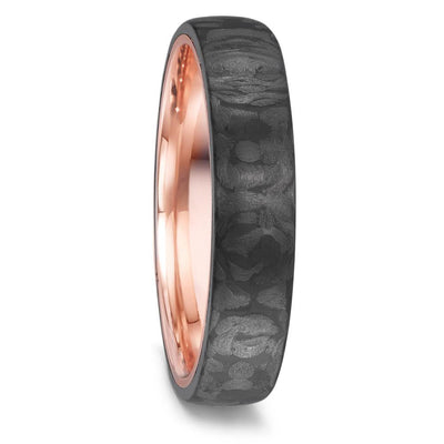 The Bravado - Forged Carbon Fibre & Rose Gold Wedding ring band