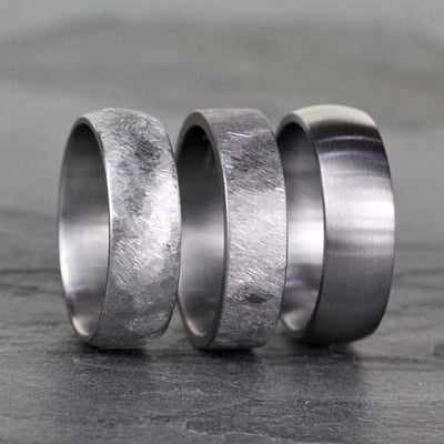 TANTALUM - Structured surface, Ultra comfort fit, Wedding Ring (5 to 6mm)