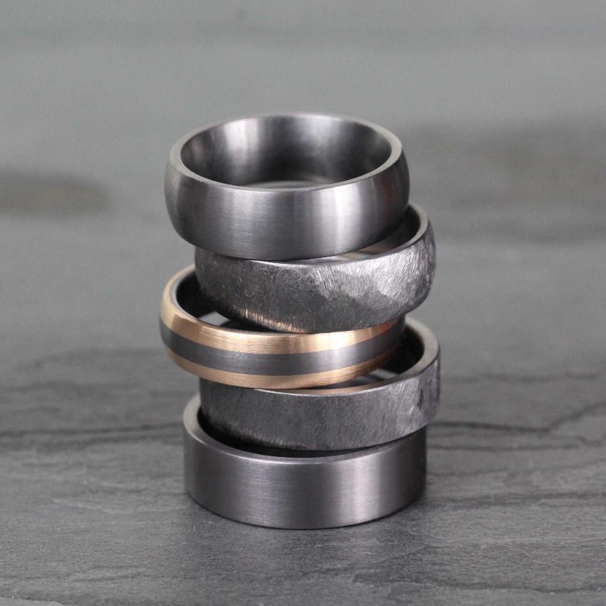 Brushed TANTALUM & Diamond, Ultra comfort fit, Wedding Ring