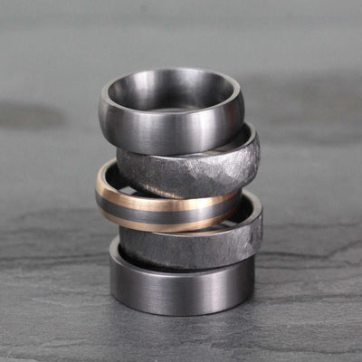 Tantalum wedding ring bands made in 5mm 6mm 7mm. Also Tantalum and rose gold