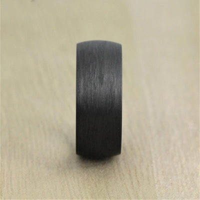 Carbon Fibre, Domed Wedding Ring, Comfort fit & FREE Engraving! (7 to 9mm) Black carbon Fibre Wedding ring band in 8mm width