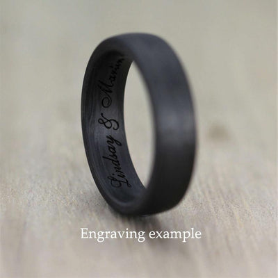 Carbon Fibre, comfort fit, Wedding Ring with FREE engraving! (5 or 6mm)