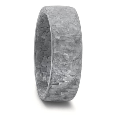 Forged Carbon Fibre Wedding Ring Band UK 7mm court grey wedding band
