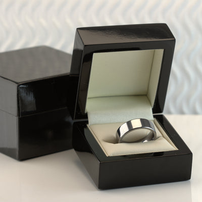 The Victorious - Flat Court, Polished, Tantalum Wedding Ring Band