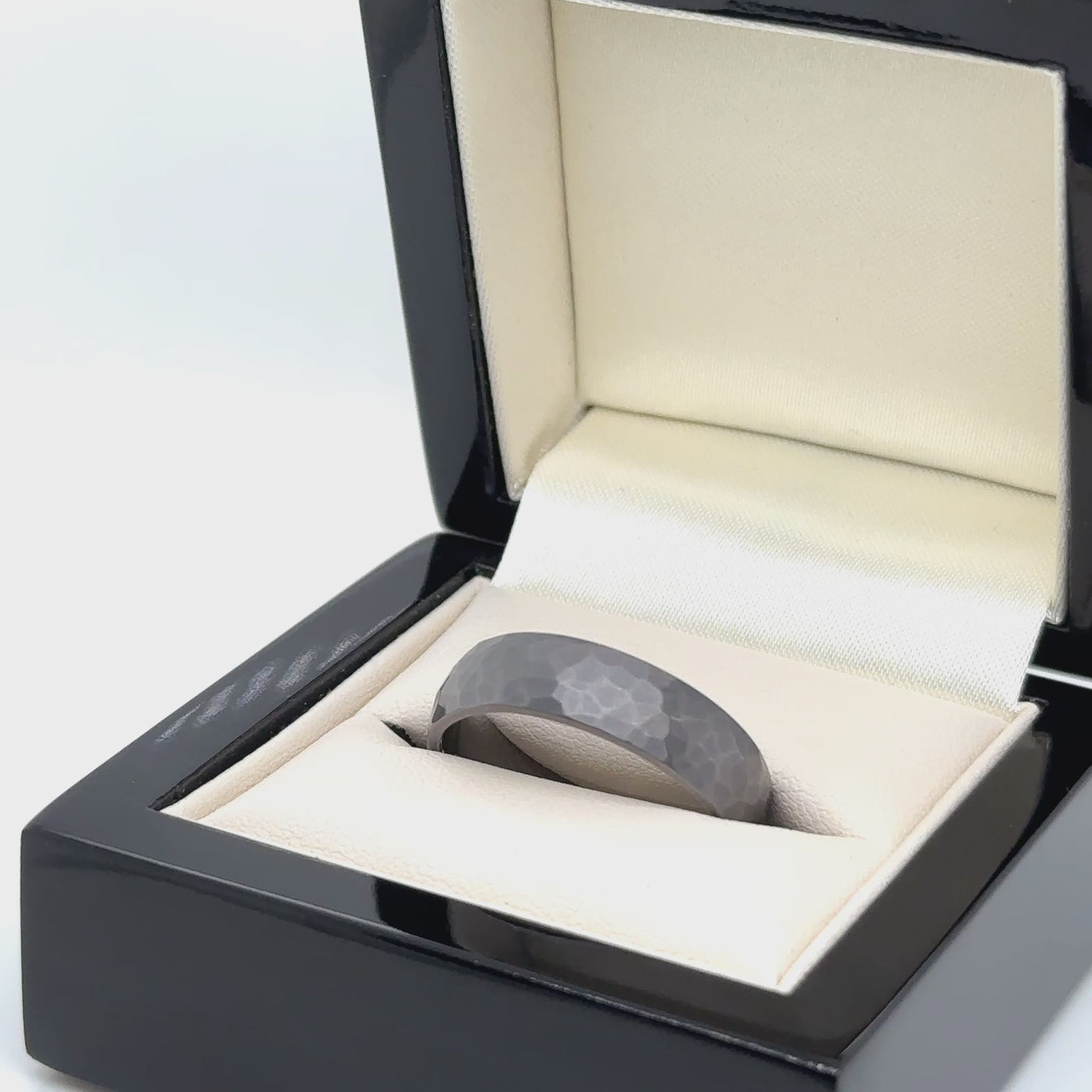 modern Tantalum hammered finish court shape wedding ring for men and woman