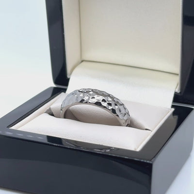 The Astroblast - Titanium Hammered Effect Ring 5 to 7mm widths