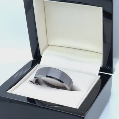 The Guardian - Tantalum, Bevelled Edge, Wedding Ring Band