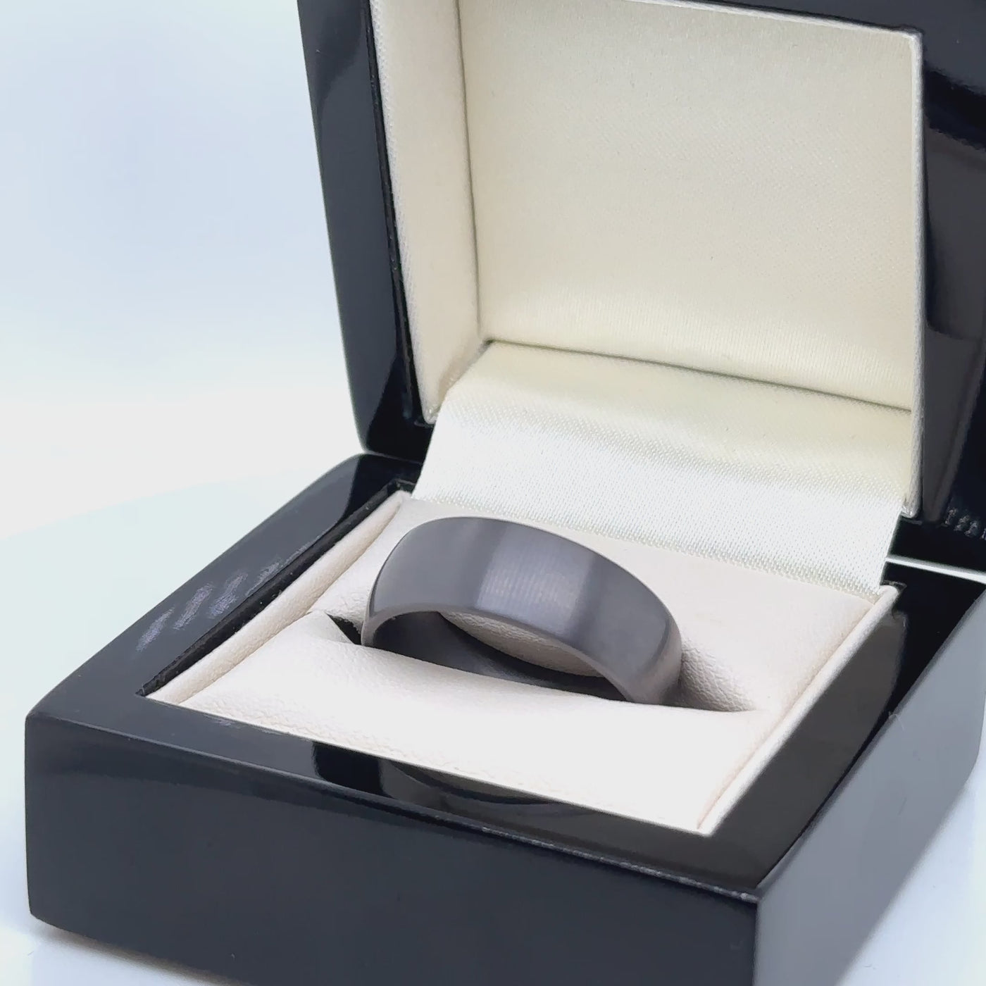 modern Tantalum matt or brushed finish court shape wedding ring for men and woman