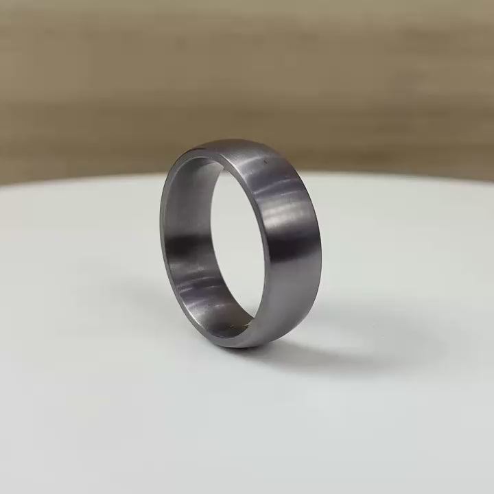 The Majestic - TANTALUM, Brushed finish, Wedding Ring, Free engraving (7 or 8mm)