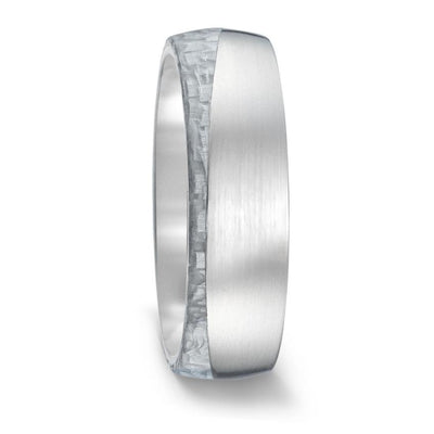 Titanium & Forged, White Carbon Fibre Wave Ring, comfort fit 
