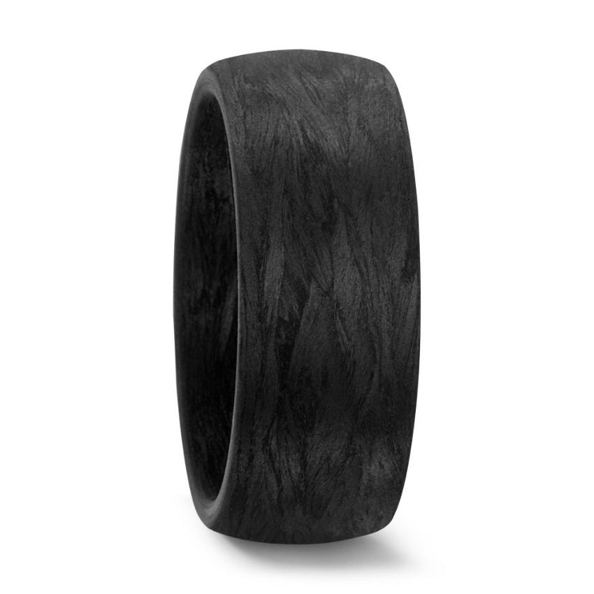 Black carbon Fibre Wedding ring band in 8mm width