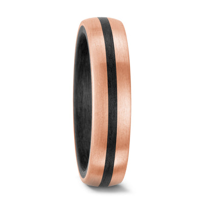 The Path - Carbon Fibre & Rose Gold wedding ring