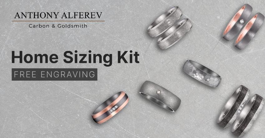 At home ring sizing kit - Anthony Alferev wedding bands - Alternative metal wedding rings. 