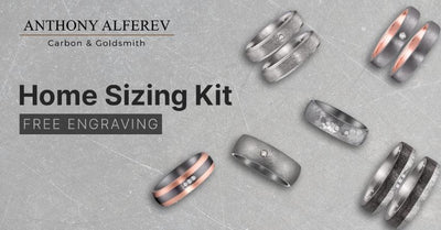 At home ring sizing kit - Anthony Alferev wedding bands - Alternative metal wedding rings. 