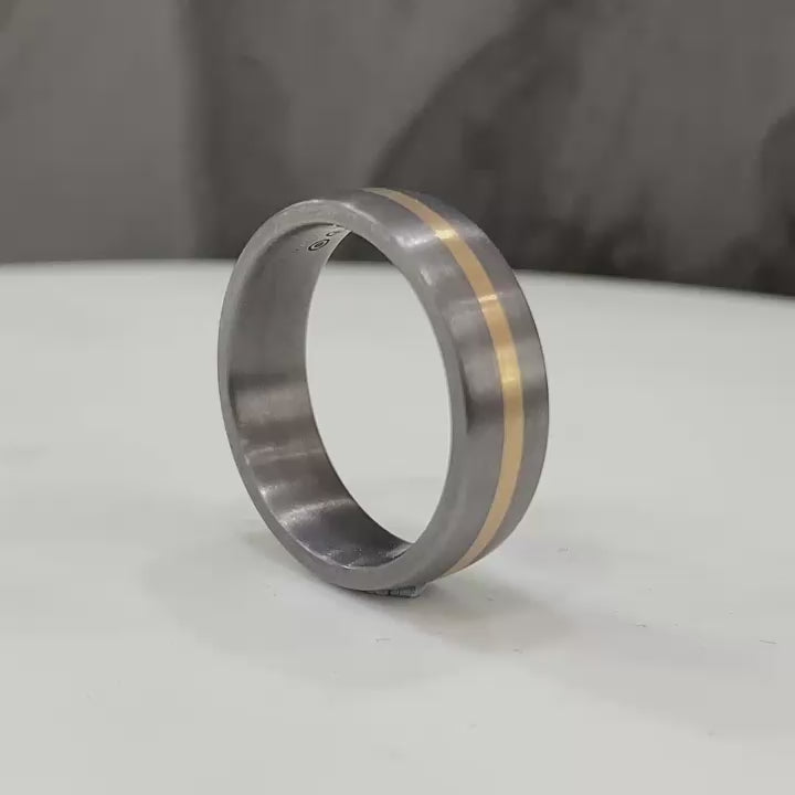 The Lionheart - Tantalum & 14K Rose Gold , Ultra comfort fit, Wedding Ring