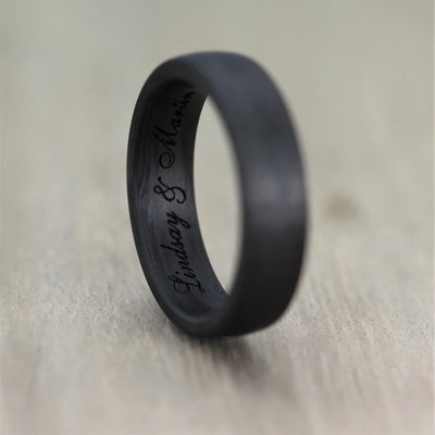 The Celestial - Carbon Fibre & Rose Gold Wedding Ring Band