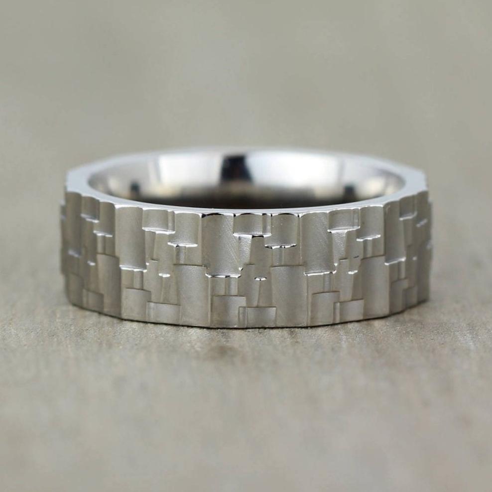 Titanium, Textured Ring with FREE Engraving!  8 to 10mm Width - The Meteorite
