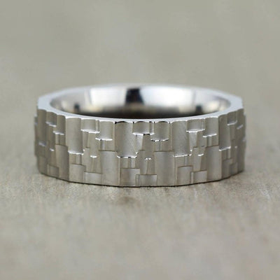 Titanium, Textured Ring with FREE Engraving!  8 to 10mm Width - The Meteorite