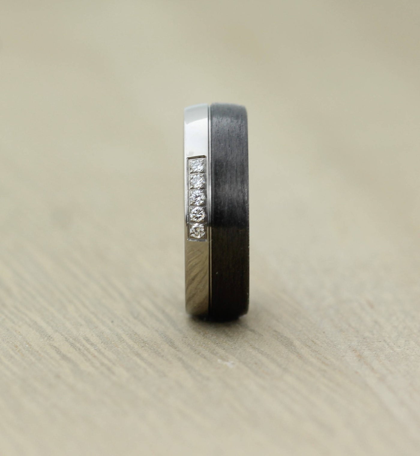 Wedding Band Set, 6mm Carbon Fiber & Titanium, customizable with FREE engraving!