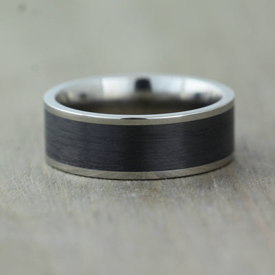 Titanium & Carbon Fibre Wedding Ring with FREE Engraving! 8 to 10mm